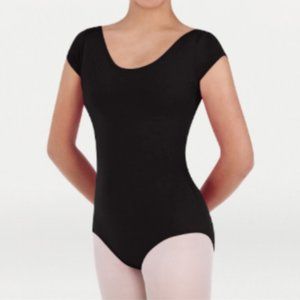 Body Wrappers BWC120 Toddler 3-4 (Fits 2-3) Black Short Sleeve Leotard